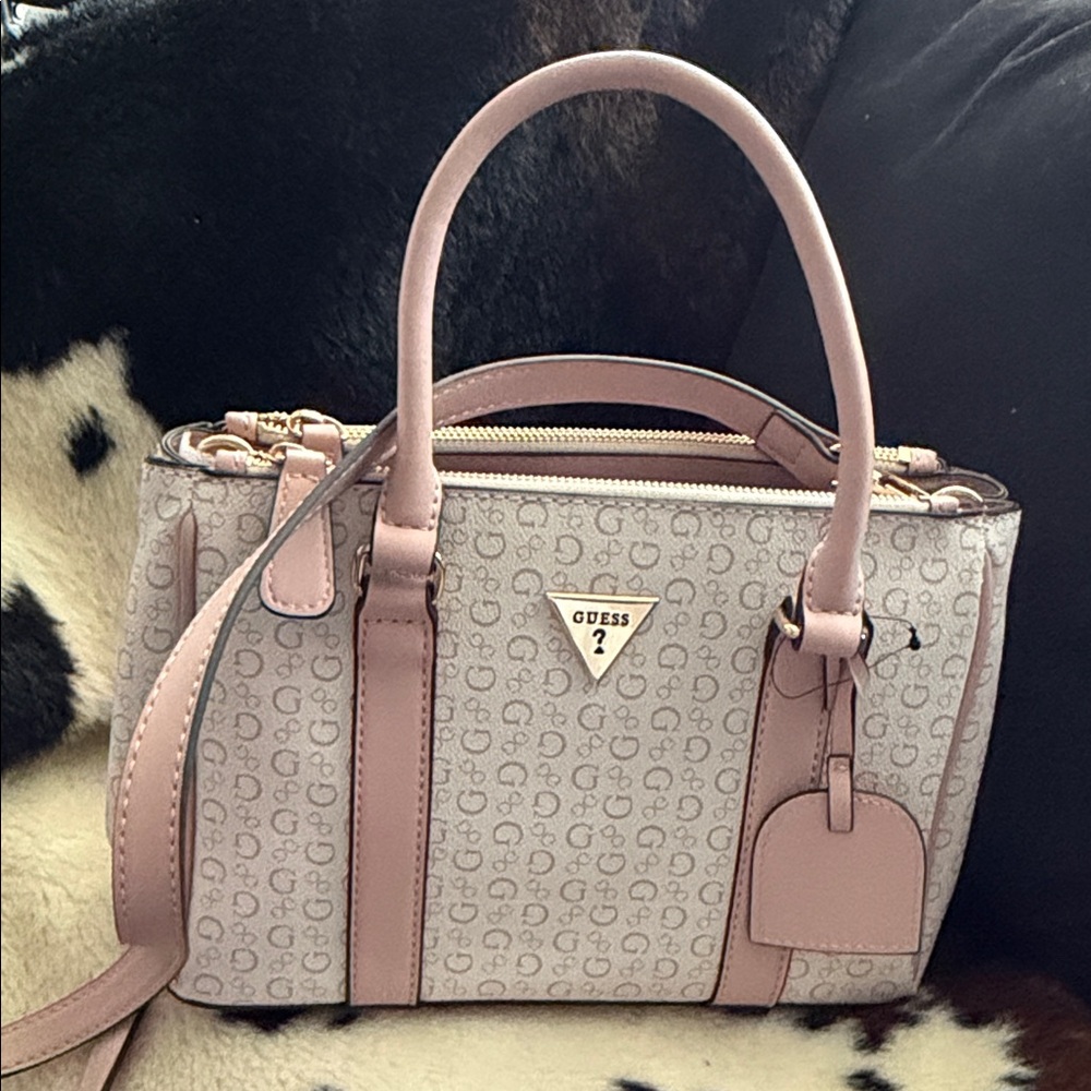Guess Blush and Cream Satchel